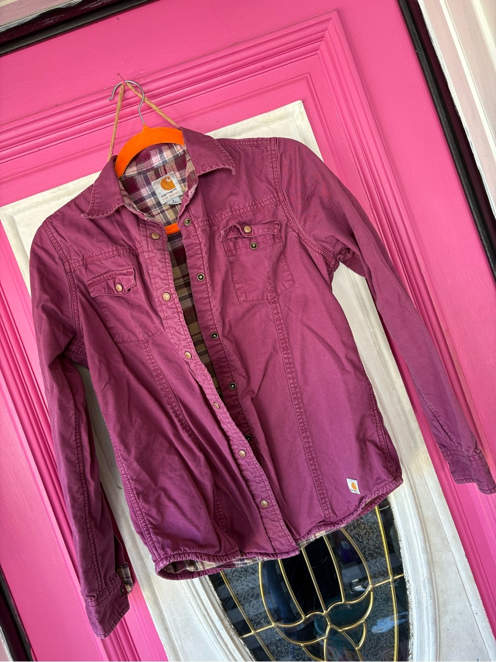 Carhartt Women's Button-Down Shirt Jacket in Berry